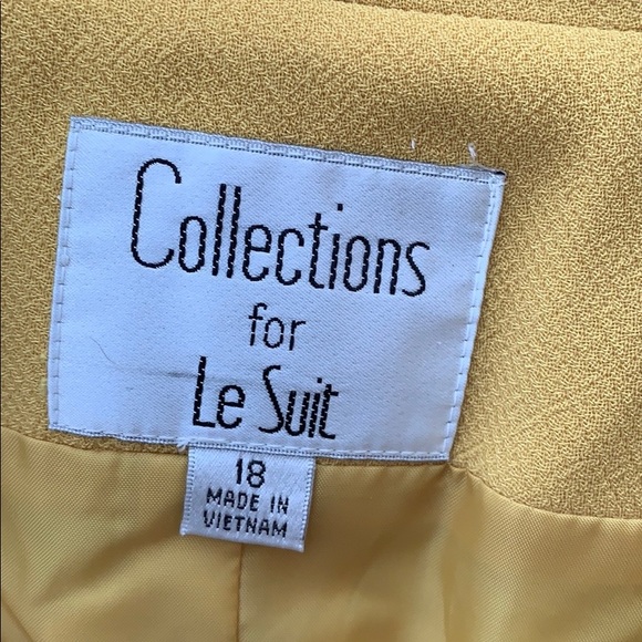 NWT amazing Le Suit mustard yellow longline suit coat/blazer, sz 18. - Picture 8 of 11
